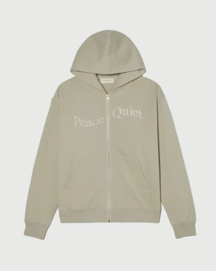 Stencil Zip Up Hoodie Taupe