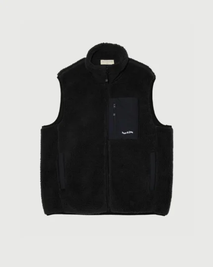 Wordmark Sherpa Vest Black